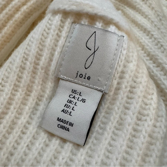 Joie Cardigan Sweater Womens Large Duster Cream Open Front - Picture 7 of 7